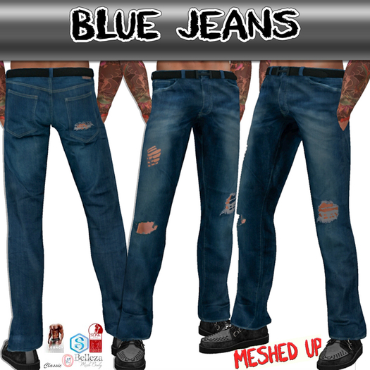 Second Life Marketplace Mens Blue Jeans Fitmesh Classic Legacy